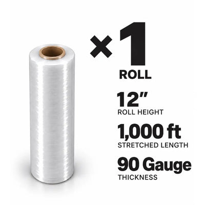 Pellicule étirable - calibre 90, 12 po x 1,000 pi