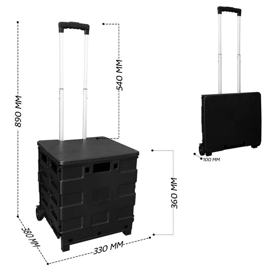 Black 55LB Grocery Trolley