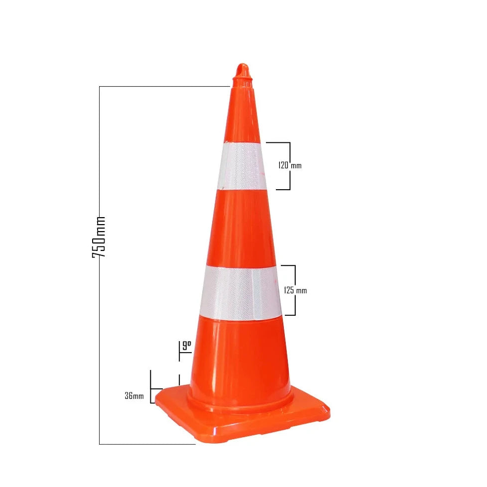 2Pcs 29.5 Inch Large Traffic Cone measurement 750 mm
