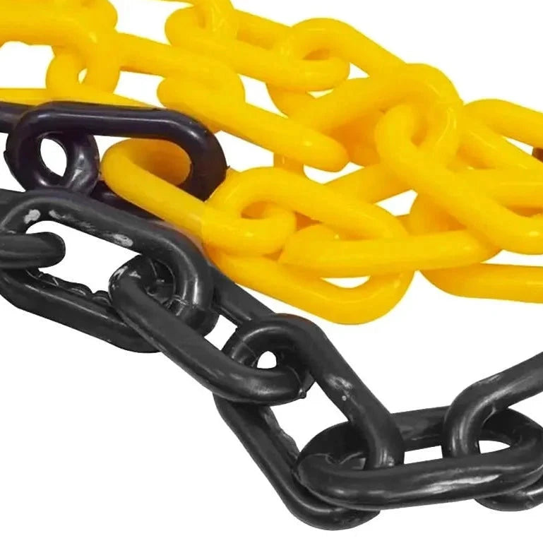 Yellow and black plastic chain