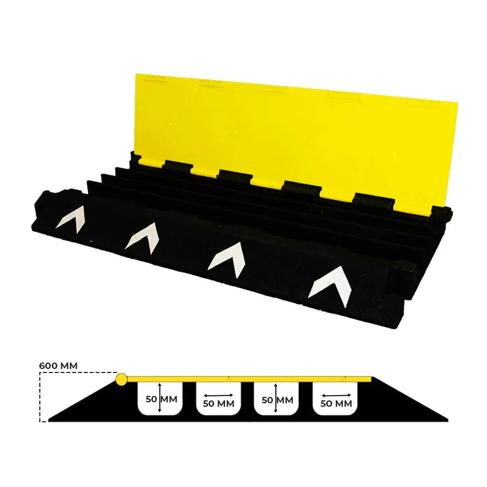 4 Channel PVC Reflective Cable Protector Ramp