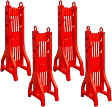 Barrière extensible en plastique – 2.5 m – Ensemble de 4