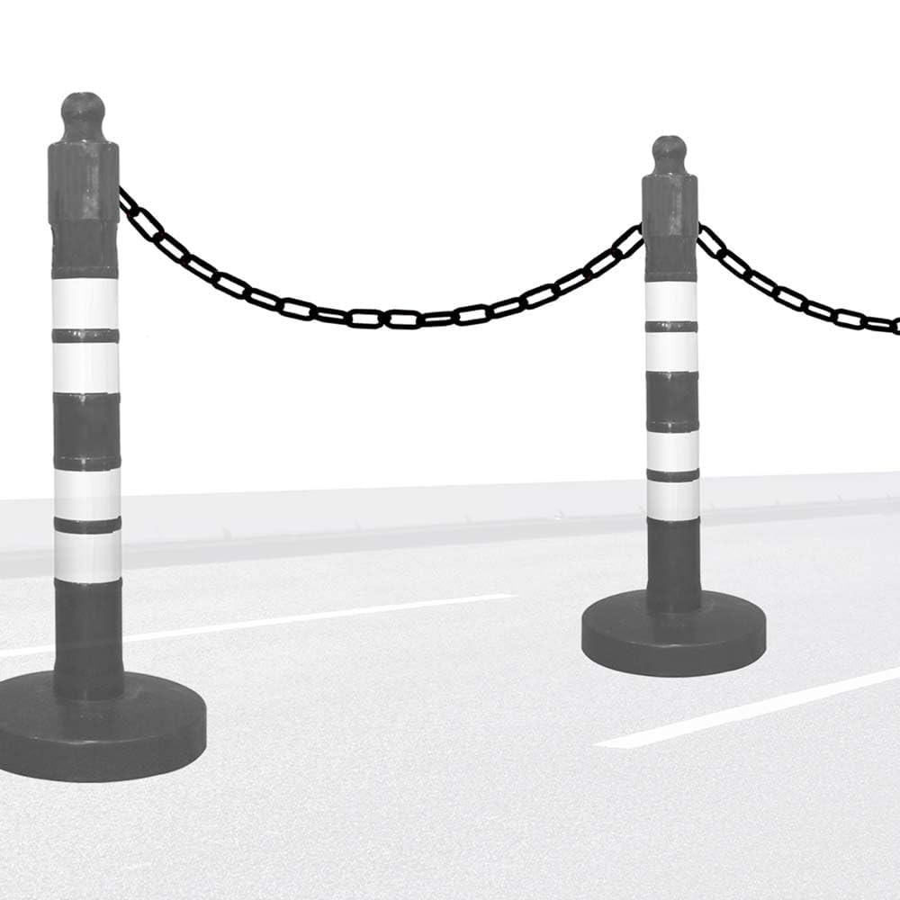 6MM Plastic Chain - Black │ 3Meter Plastic Barrier Chain with Hooks