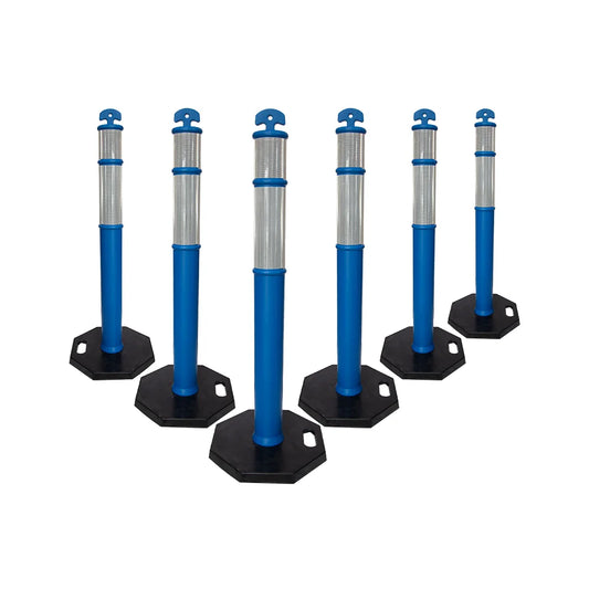 6pcs Blue Flexible Delineators