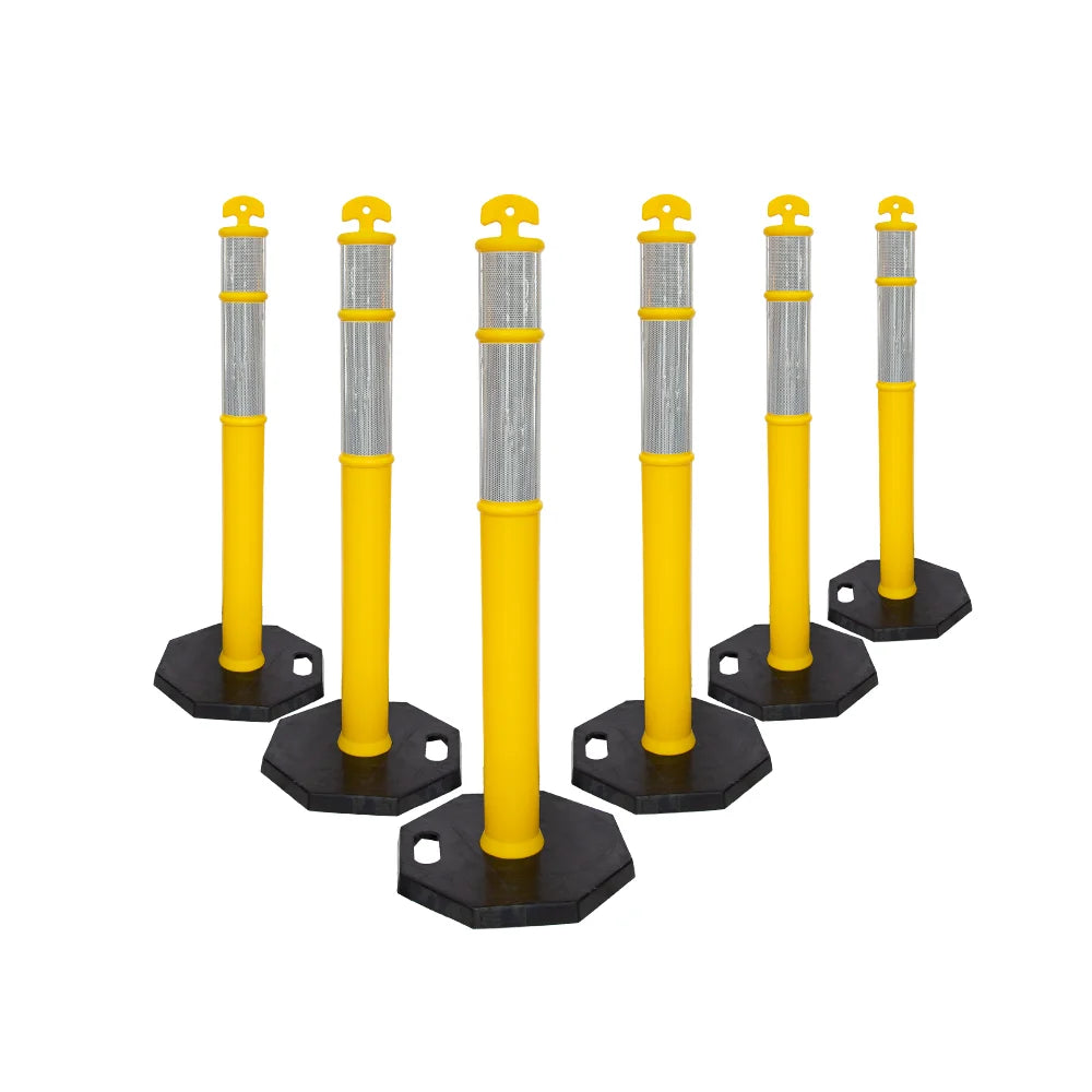 6pcs Yellow Flexible Delineators