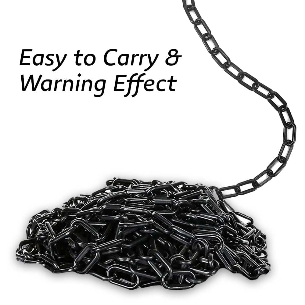 Black plastic barrier chain with hooks