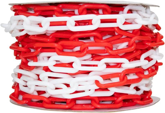 Portable red and white plastic chain