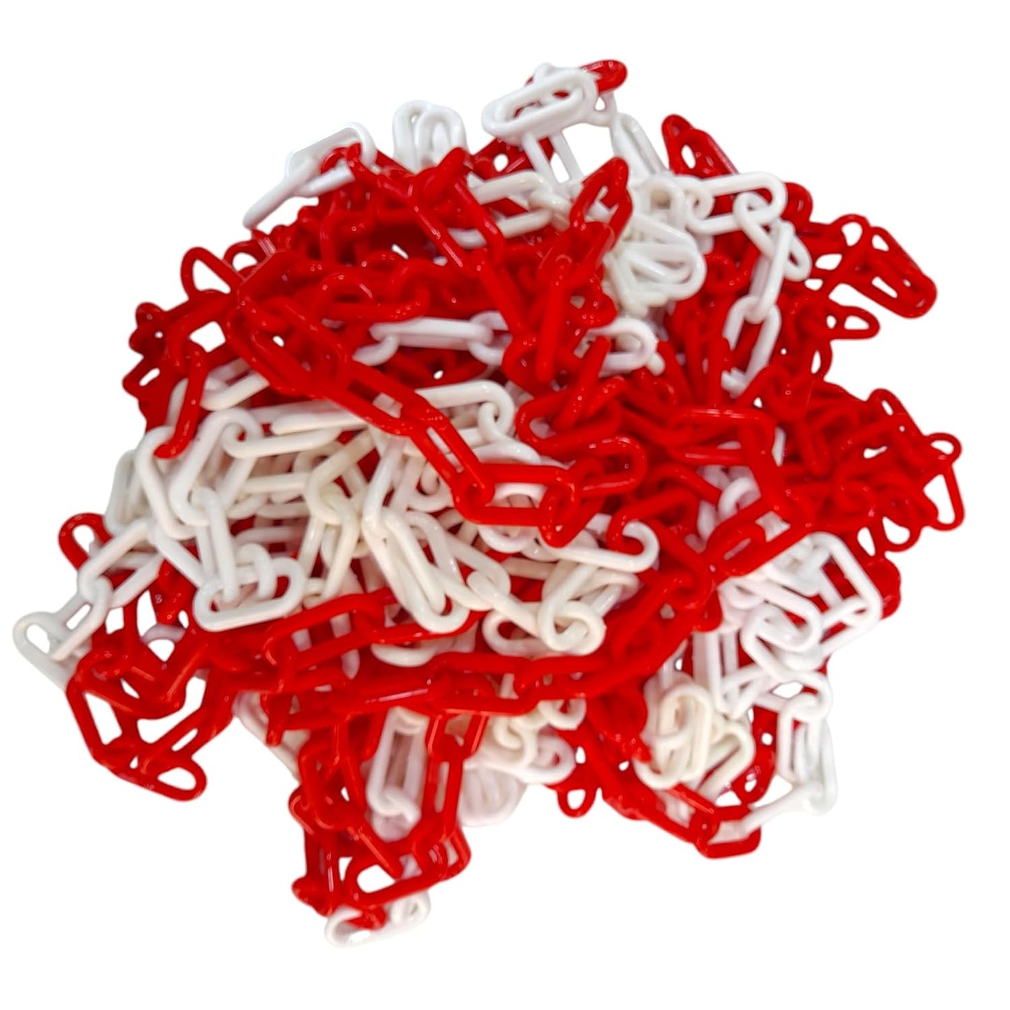 red and white plastic chain