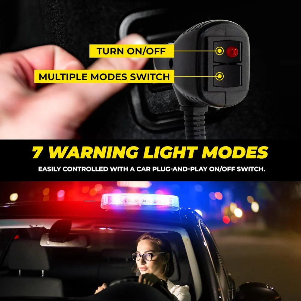 Car warning light system with switch