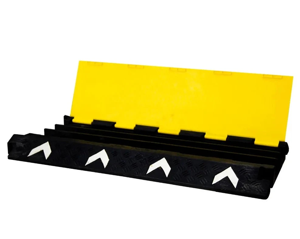 Black and Yellow Flip Open Lid with White Reflectors