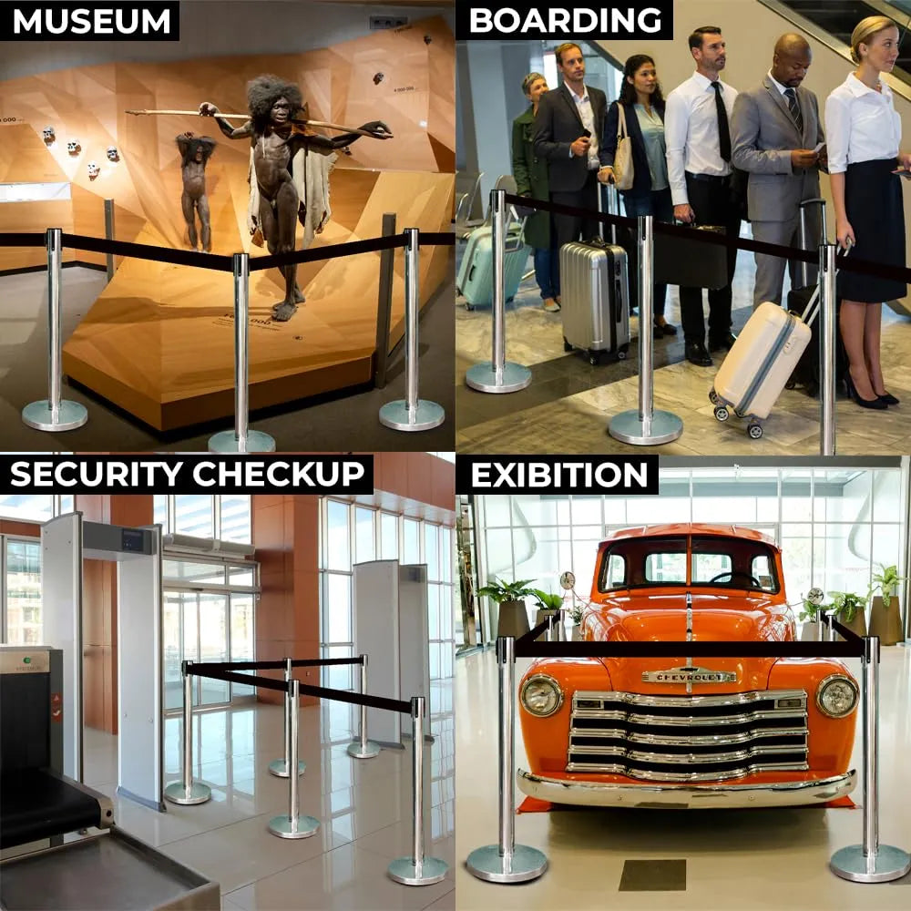 Black Retractable Belt Barrier