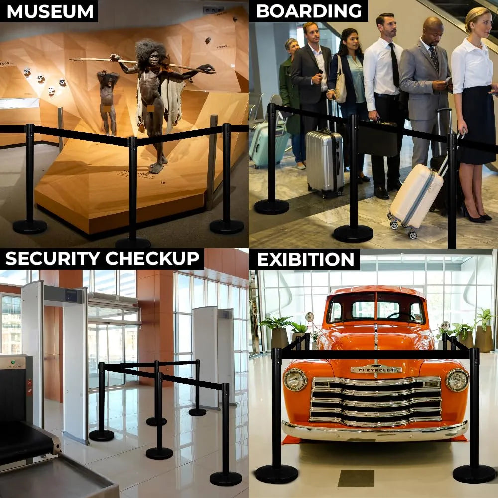 Access Control Stanchion with Retractable Post