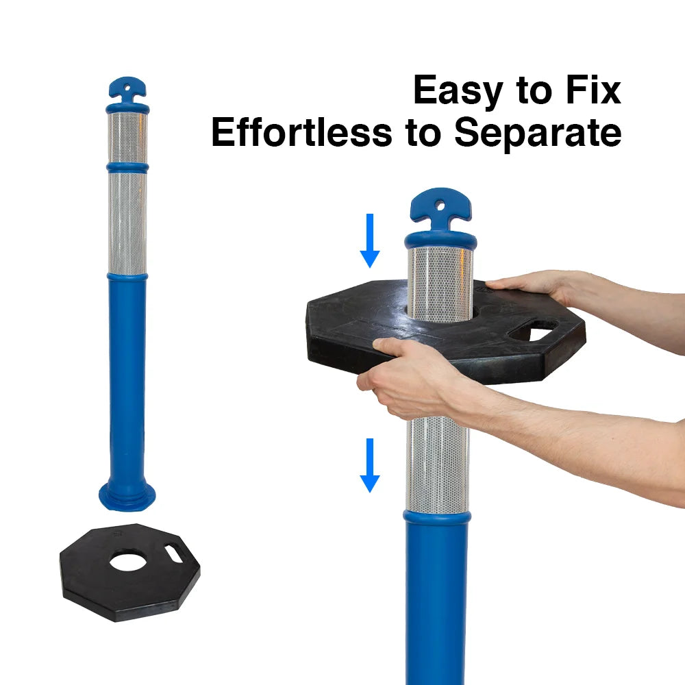 Blue Delineator Post with Weighted Base