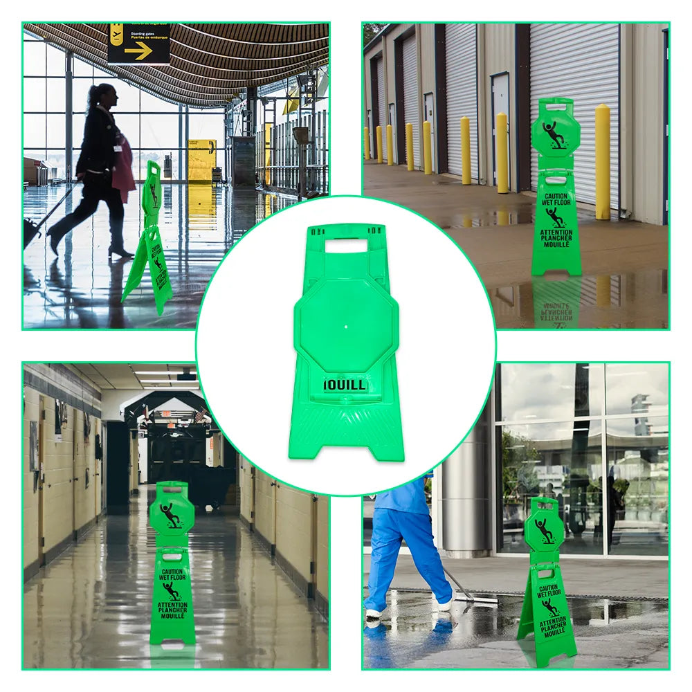 Freestanding Caution Slippery Floor Sign