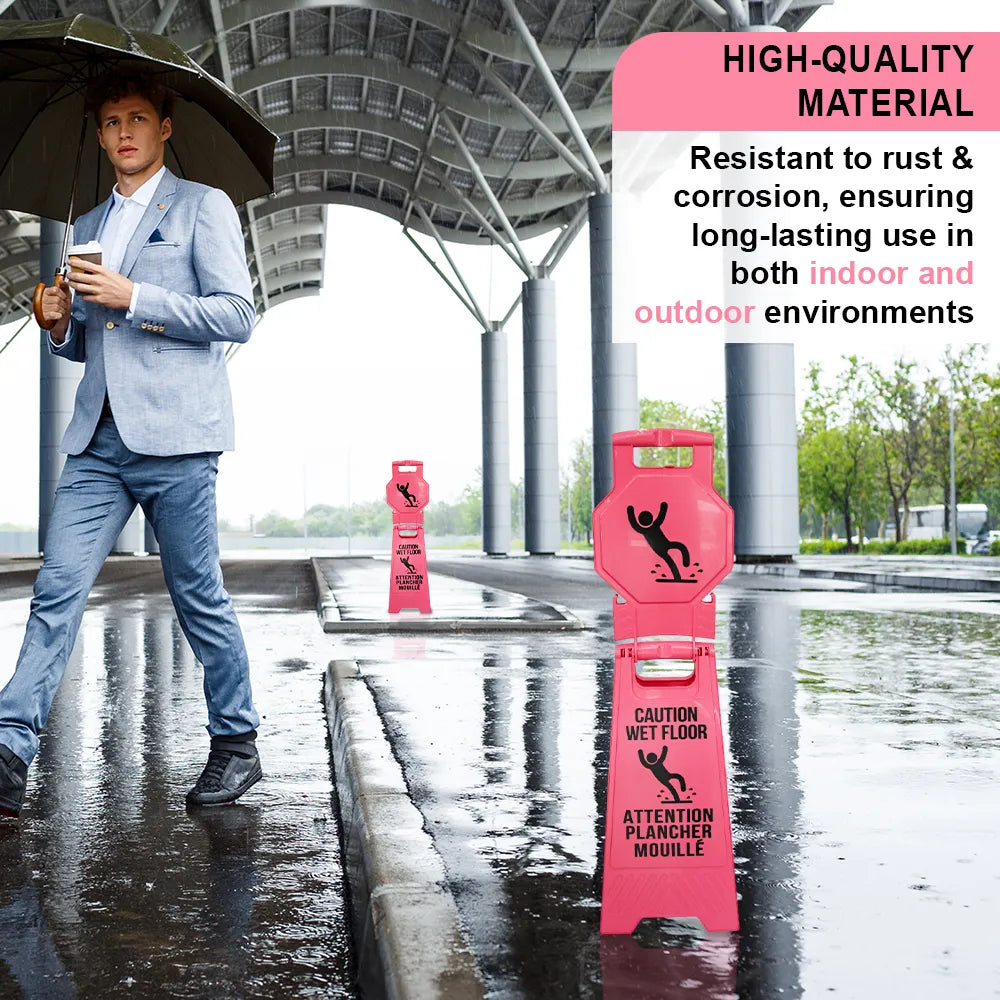 Caution Slippery Floor sign Pink