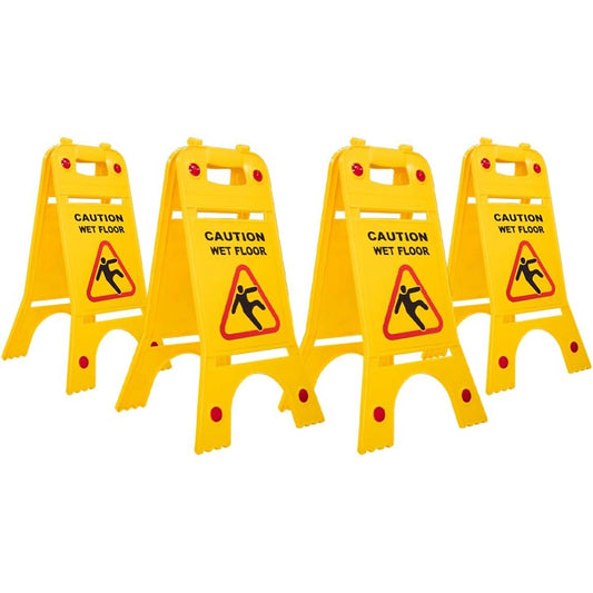 4 set of caution sign