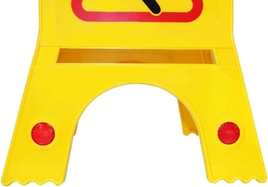 Caution Wet Floor Sign yellow cat eyes refletive