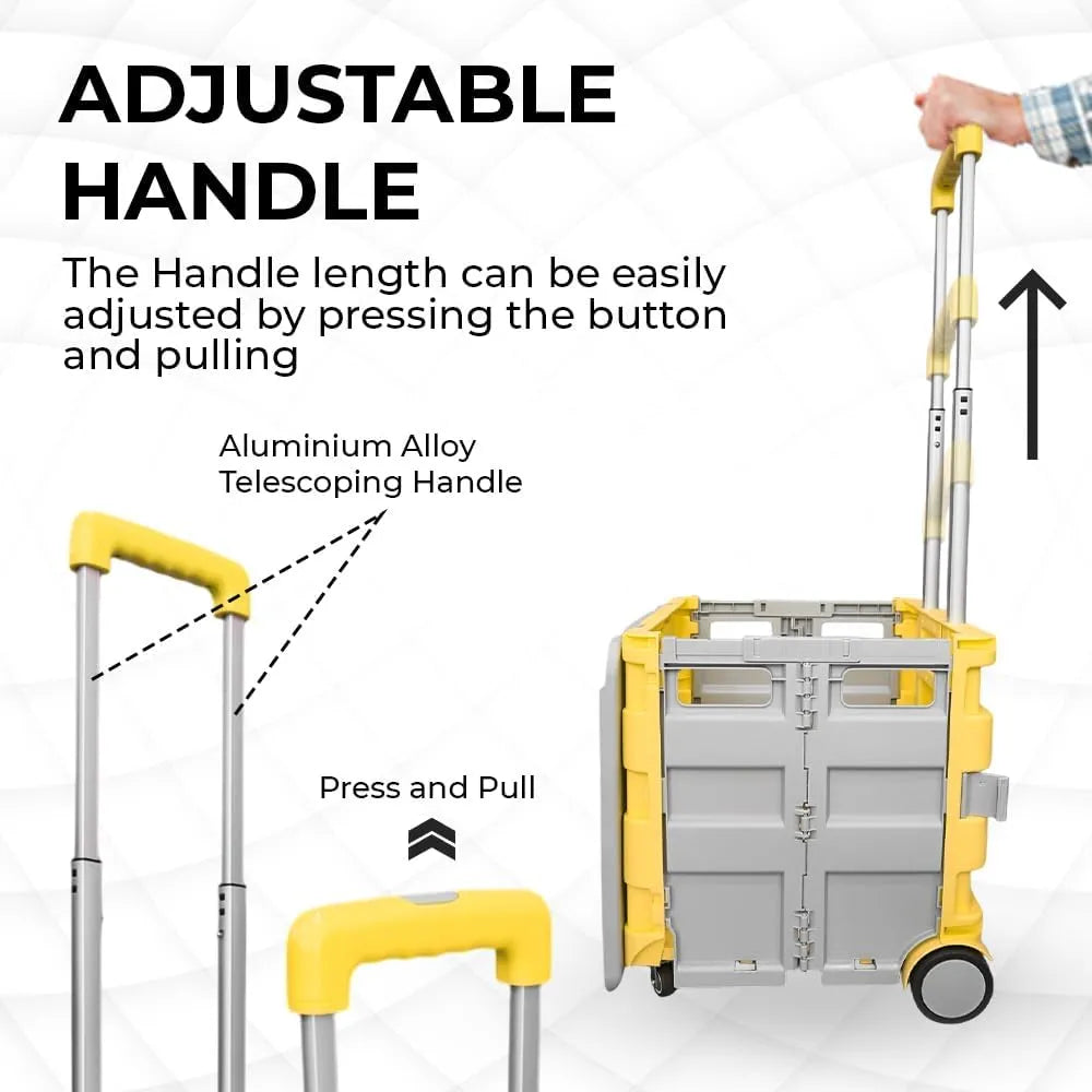 Shopping cart with adjustable handle