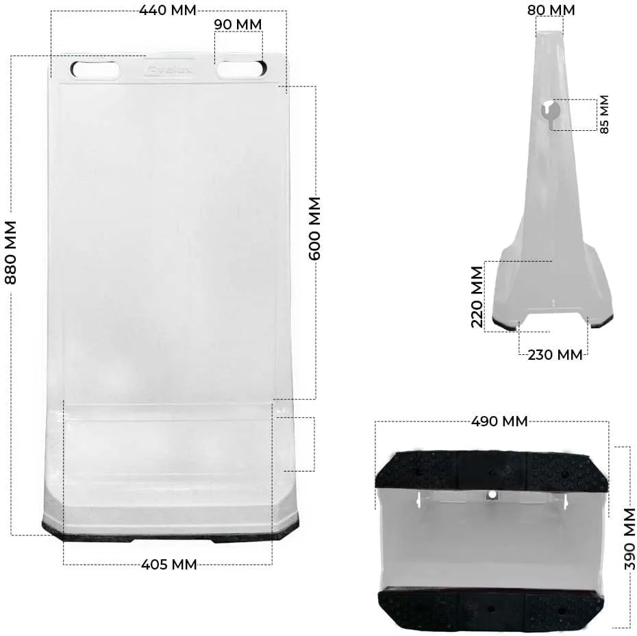 Pavement Sign Road Barrier - Grey