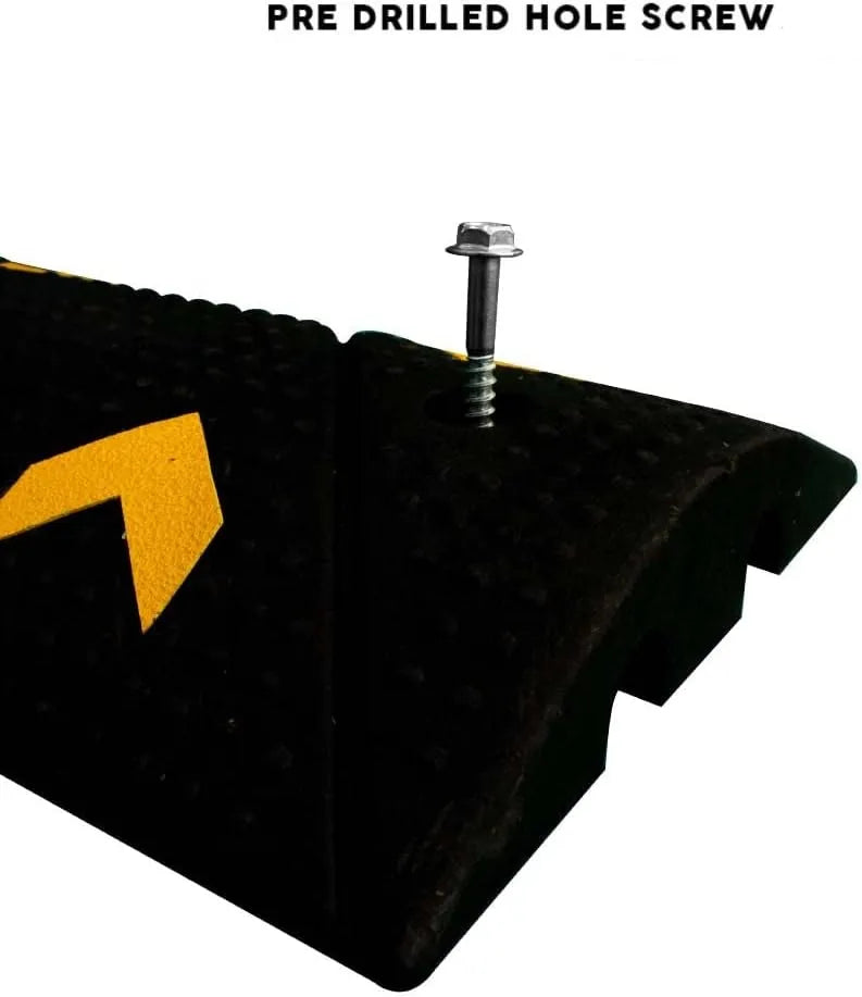 Road ramp with pre drilled hole screw