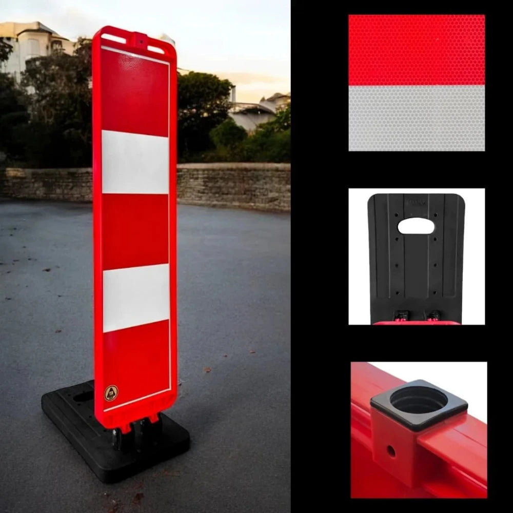 Red and white traffic barrier