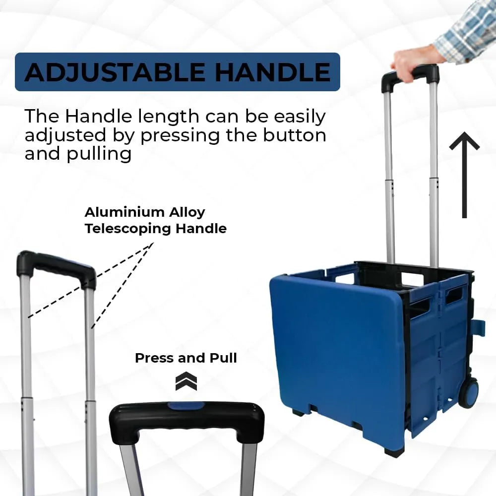 Shopping Cart With Adjustable Handle