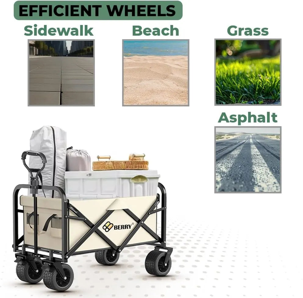 Beach cart with wheels