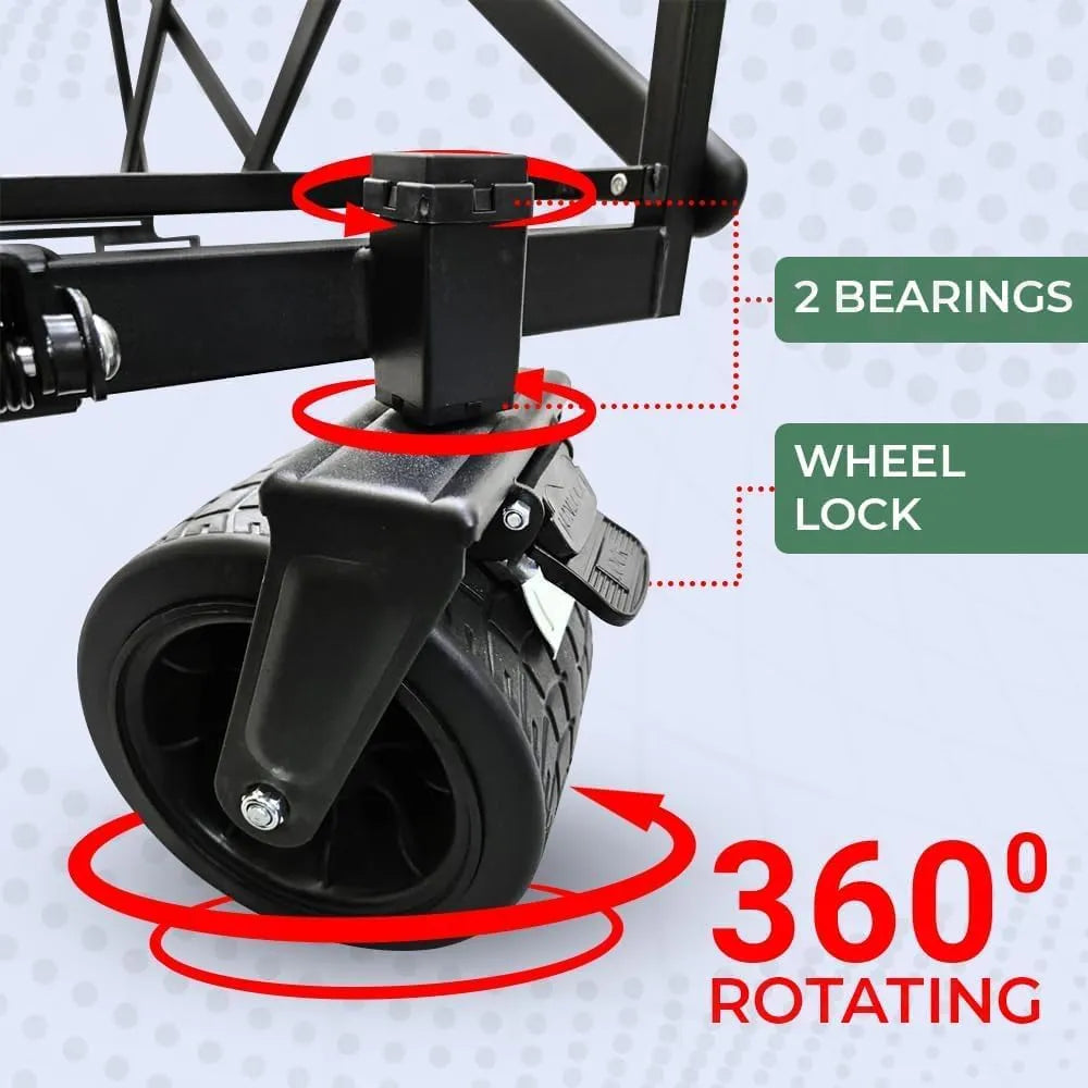 Folding cart with wheel lock