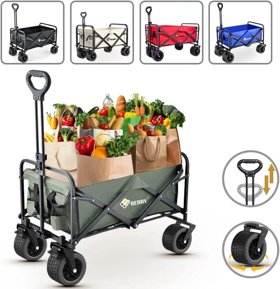 Folding grocer wagon green