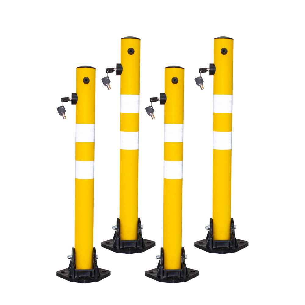 Yellow And White Anti Parking Bollard