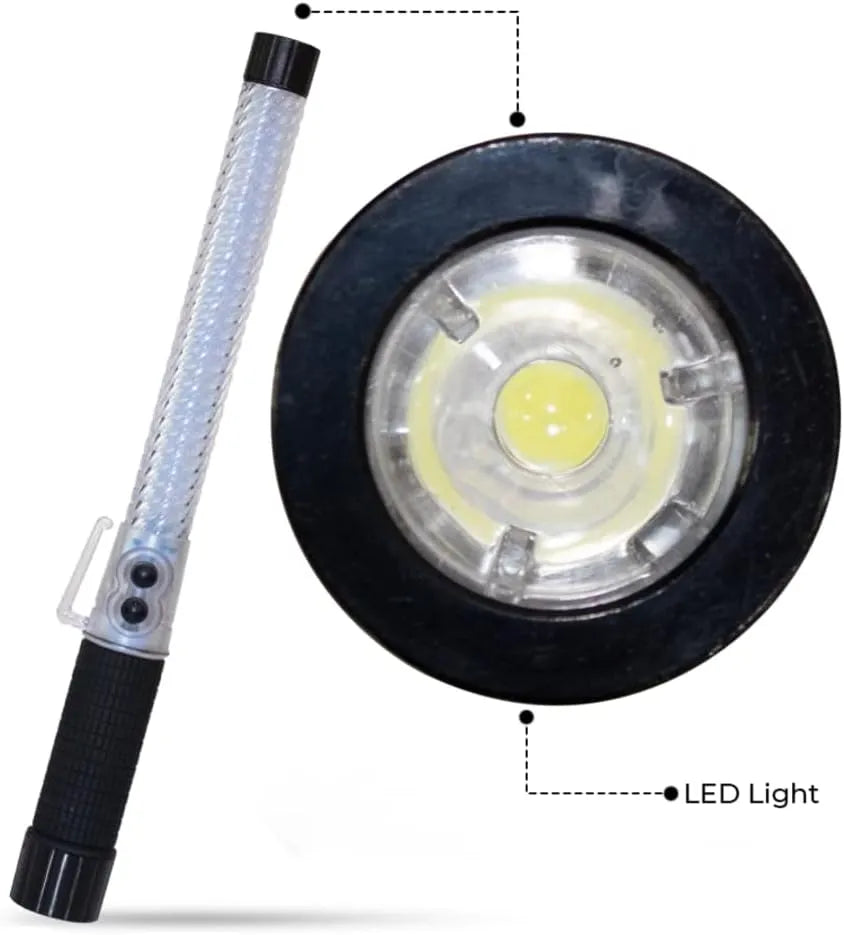 Compact Size Traffic Safety Wand Baton LED Light - Green and Red Color | Rechargeable Battery Safety Baton