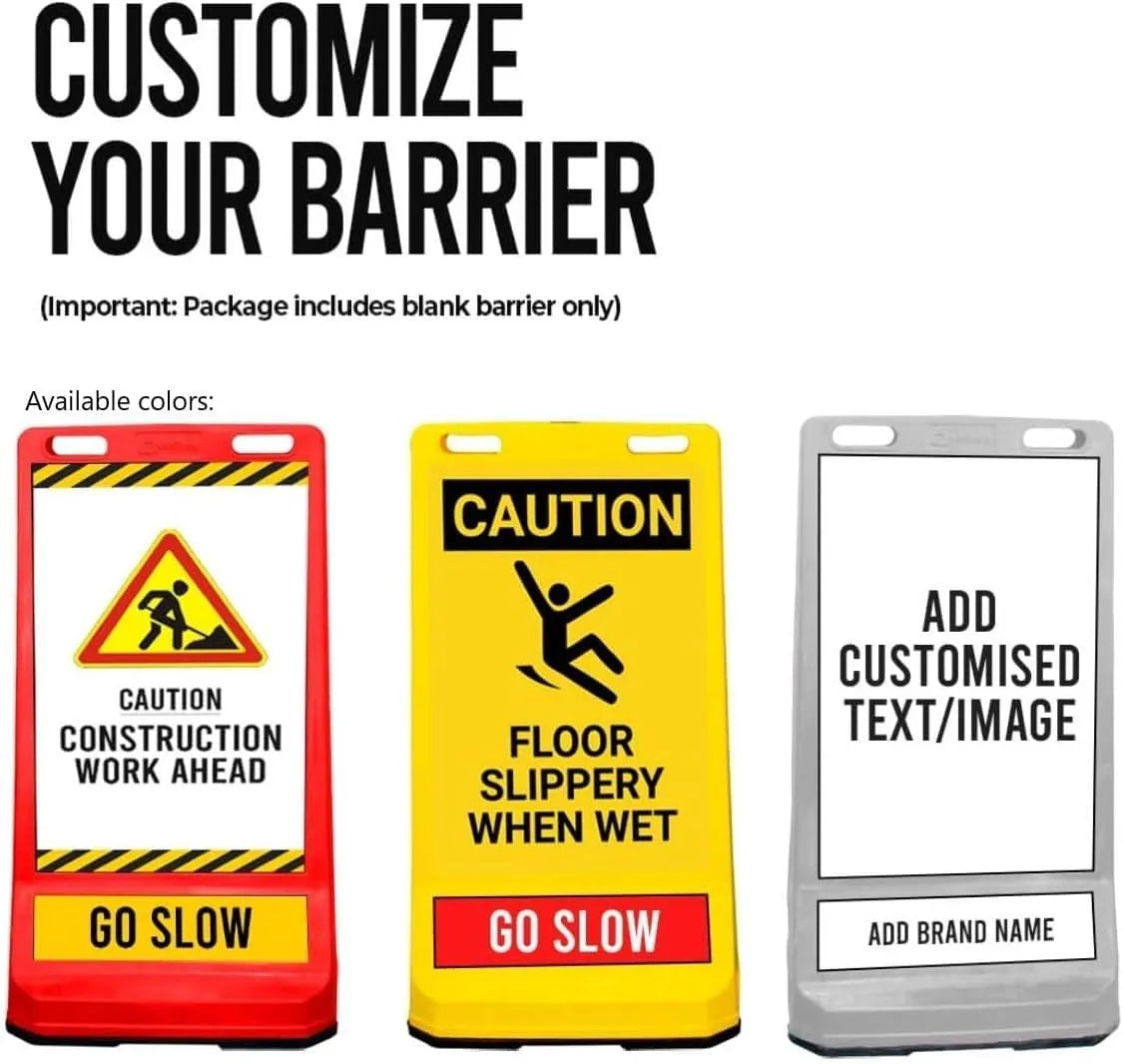 Portable Barrier with Advertising Barges