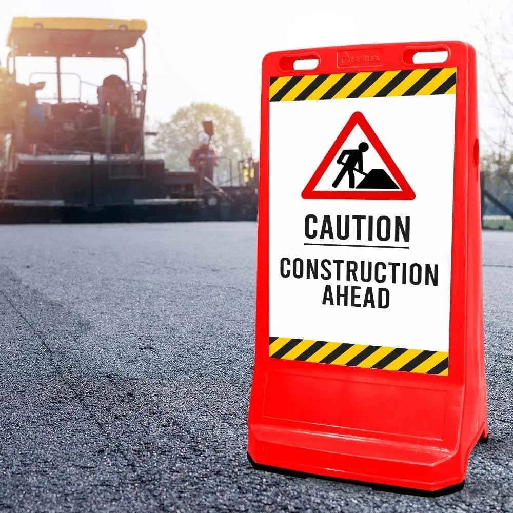 Pavement Sign Road Barrier - Red