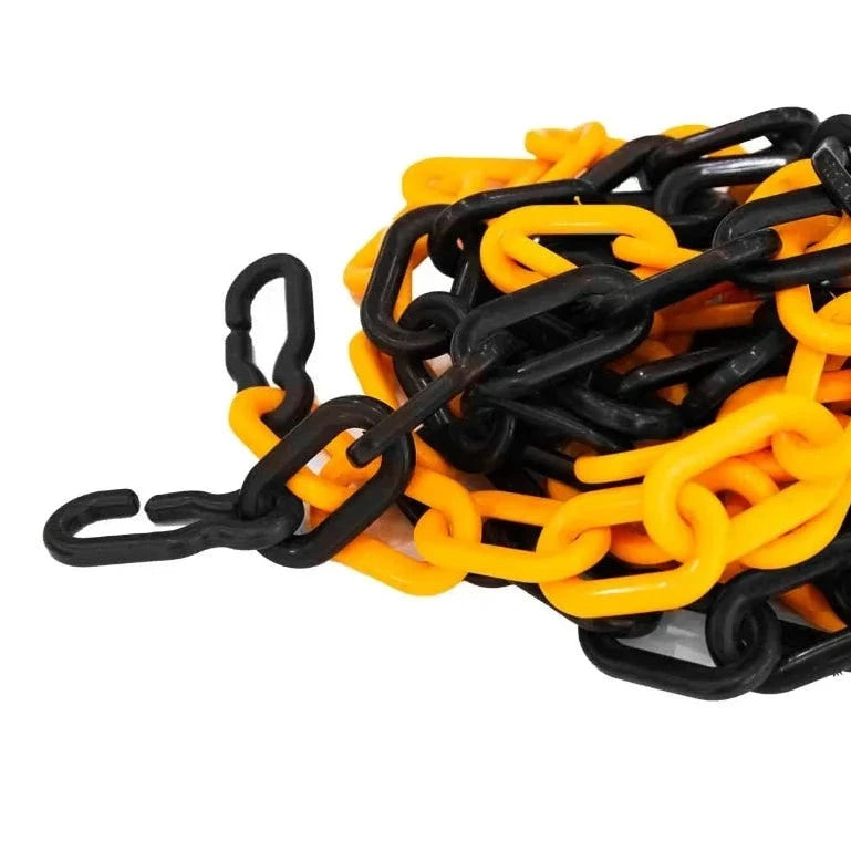 Yellow and black plastic chain