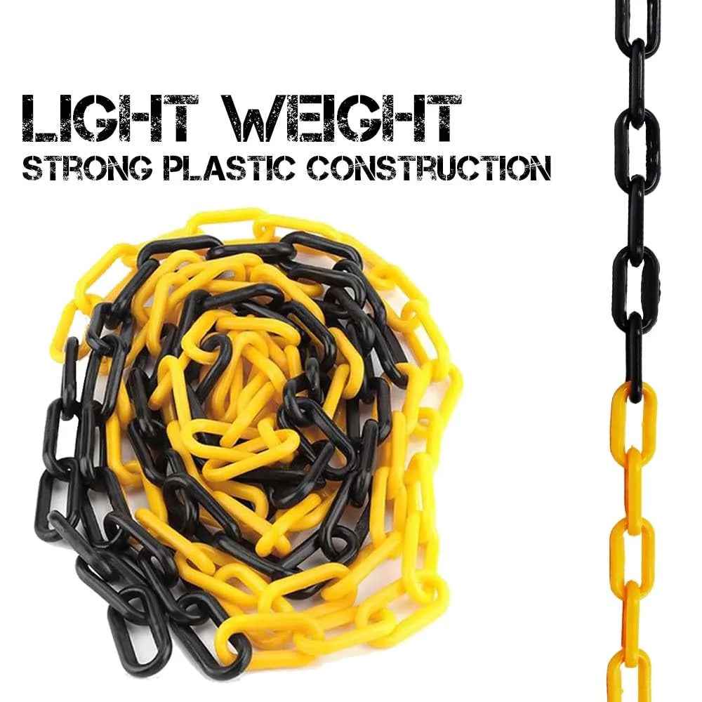Yellow and Black lightweight strong plastic barrier chain