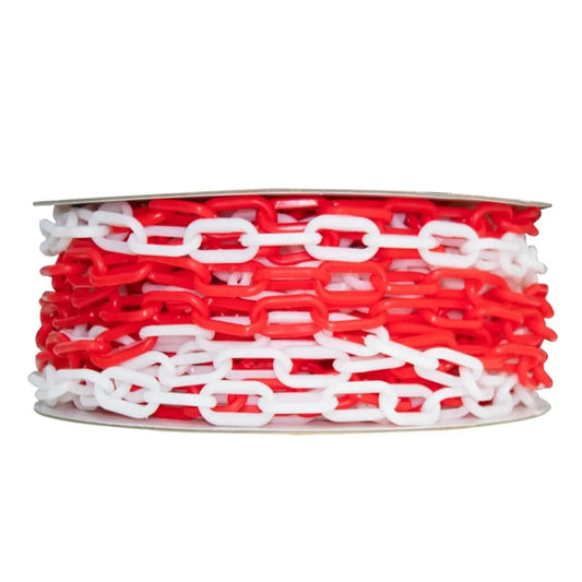 red and white plastic chain