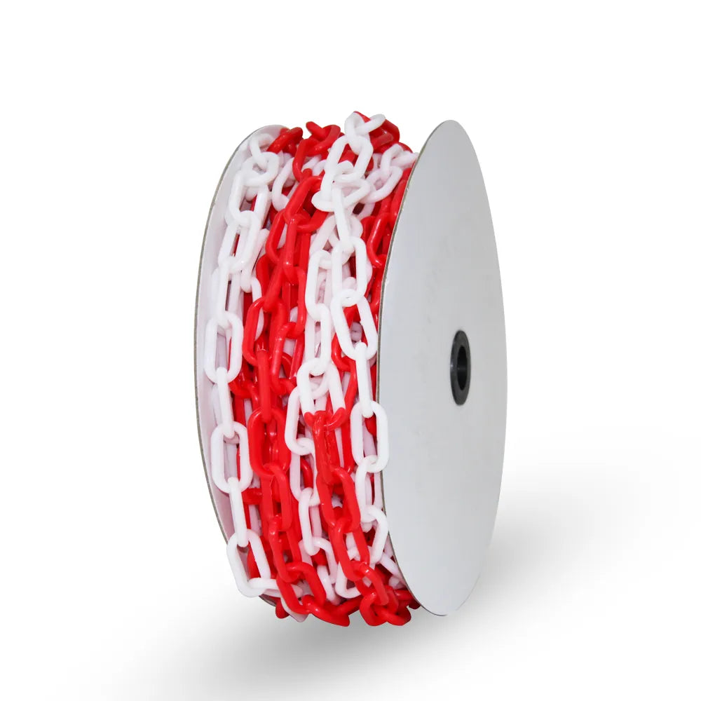 red and white plastic chain