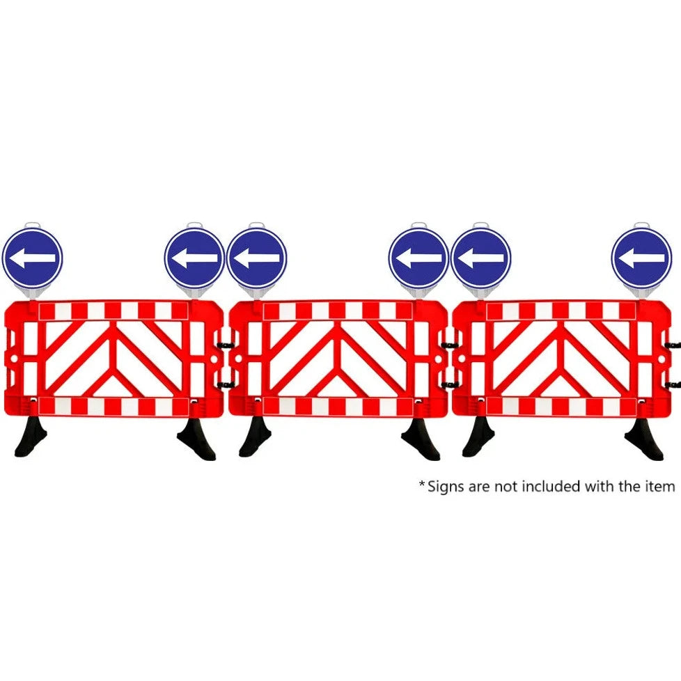 Plastic Safety Barrier With Sign Attachable
