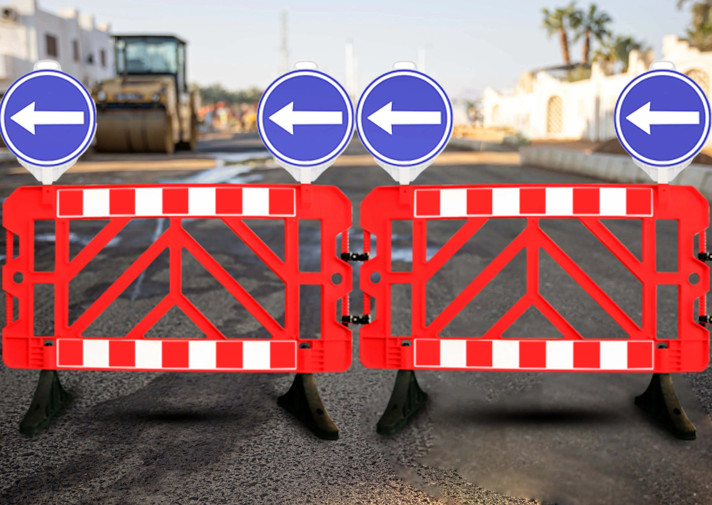 Plastic Safety Barrier With Sign Attachable