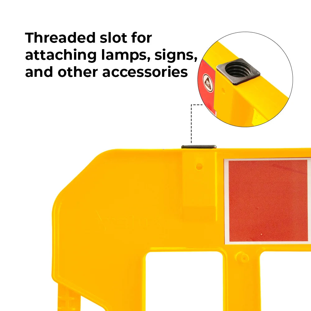 crowd control barrier with attachable