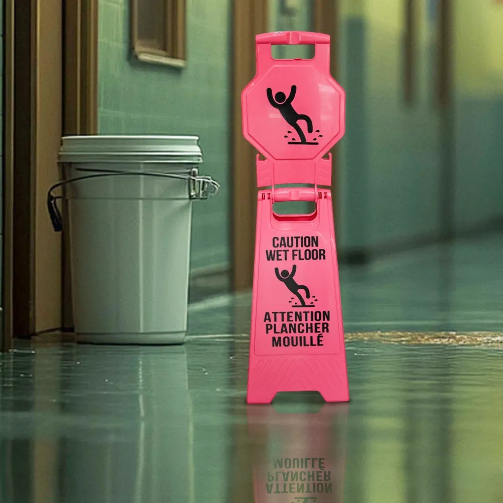 High Visibility Plastic Warning Sign Pink