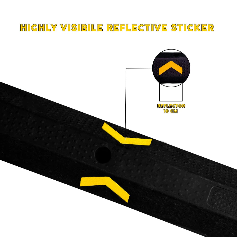 High visibility reflective wheel stopper