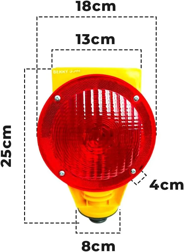 Red barricade warning light