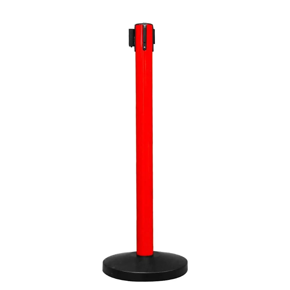 Red Stanchion Post with 2M Red White Retractable Belt Queue Barrier