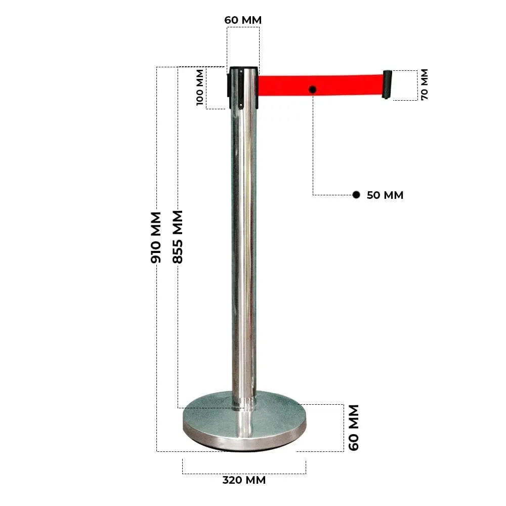 Red Retractable Belt Dimensions