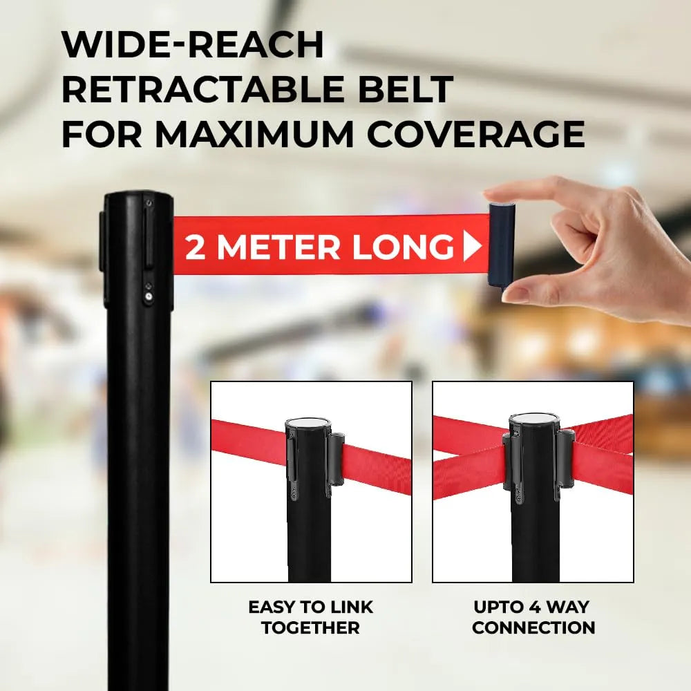 Retractable Red Belt Barrier