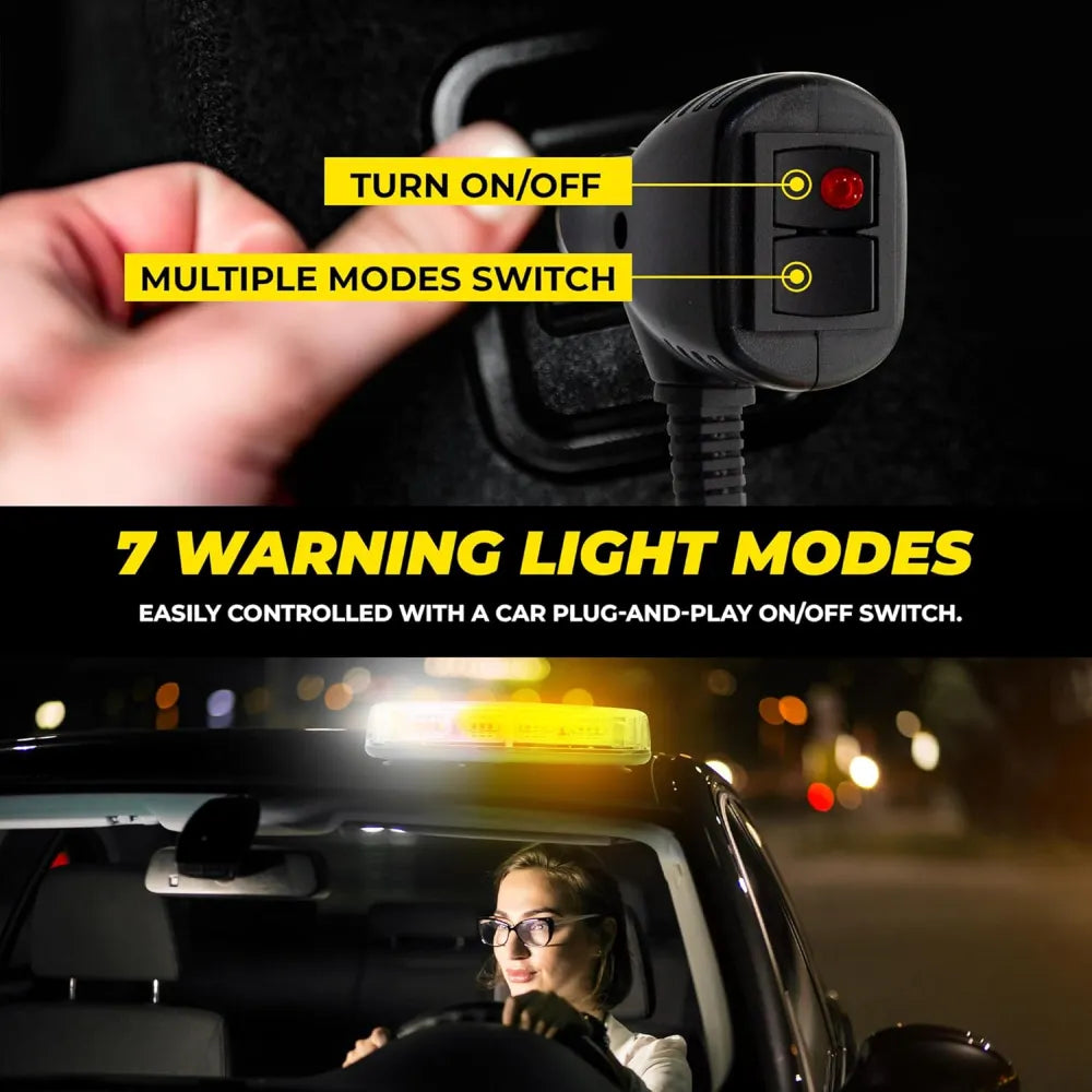 Car warning light system with switch and light