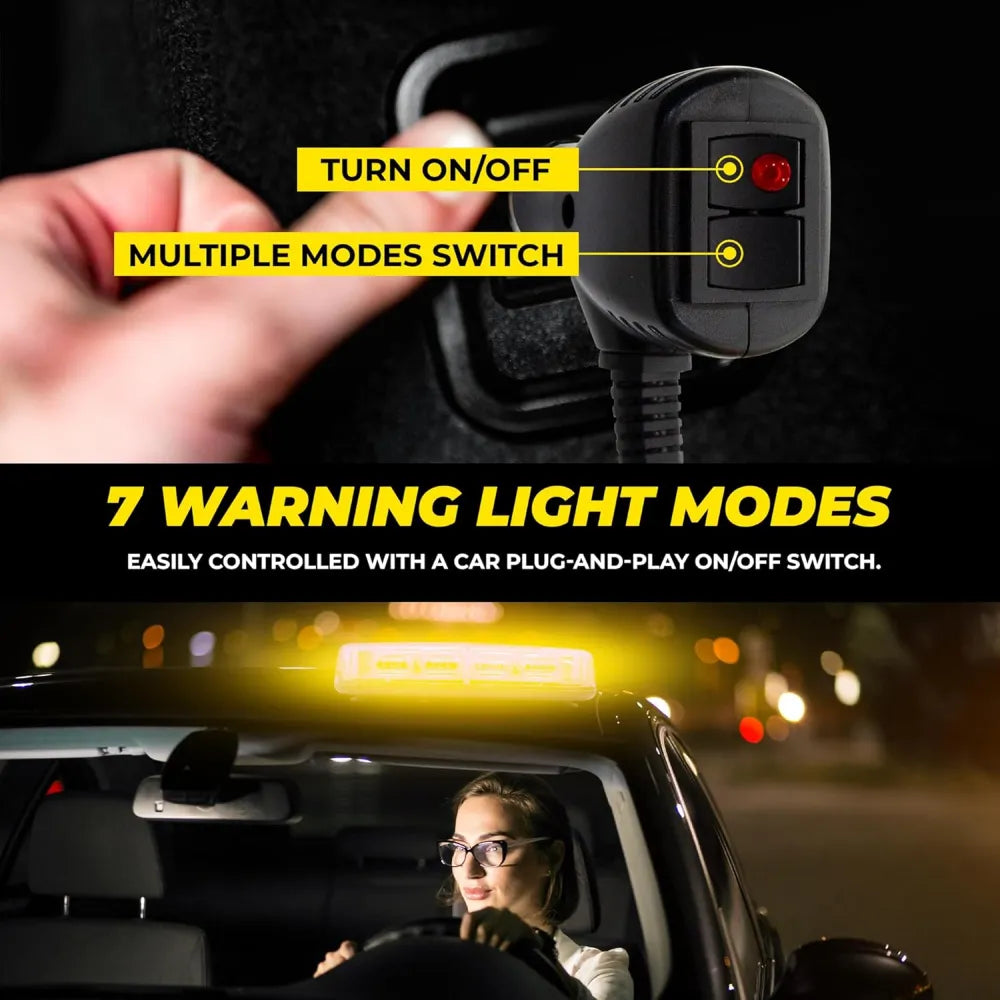 Car warning light system with switch