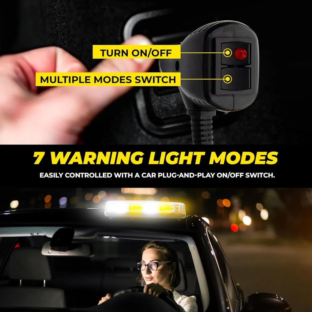 Car warning light system with switch and light modes