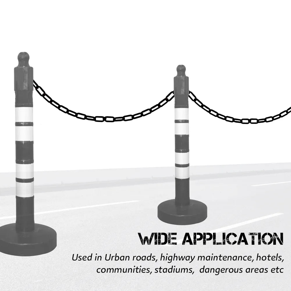 Black plastic chain safety barrier